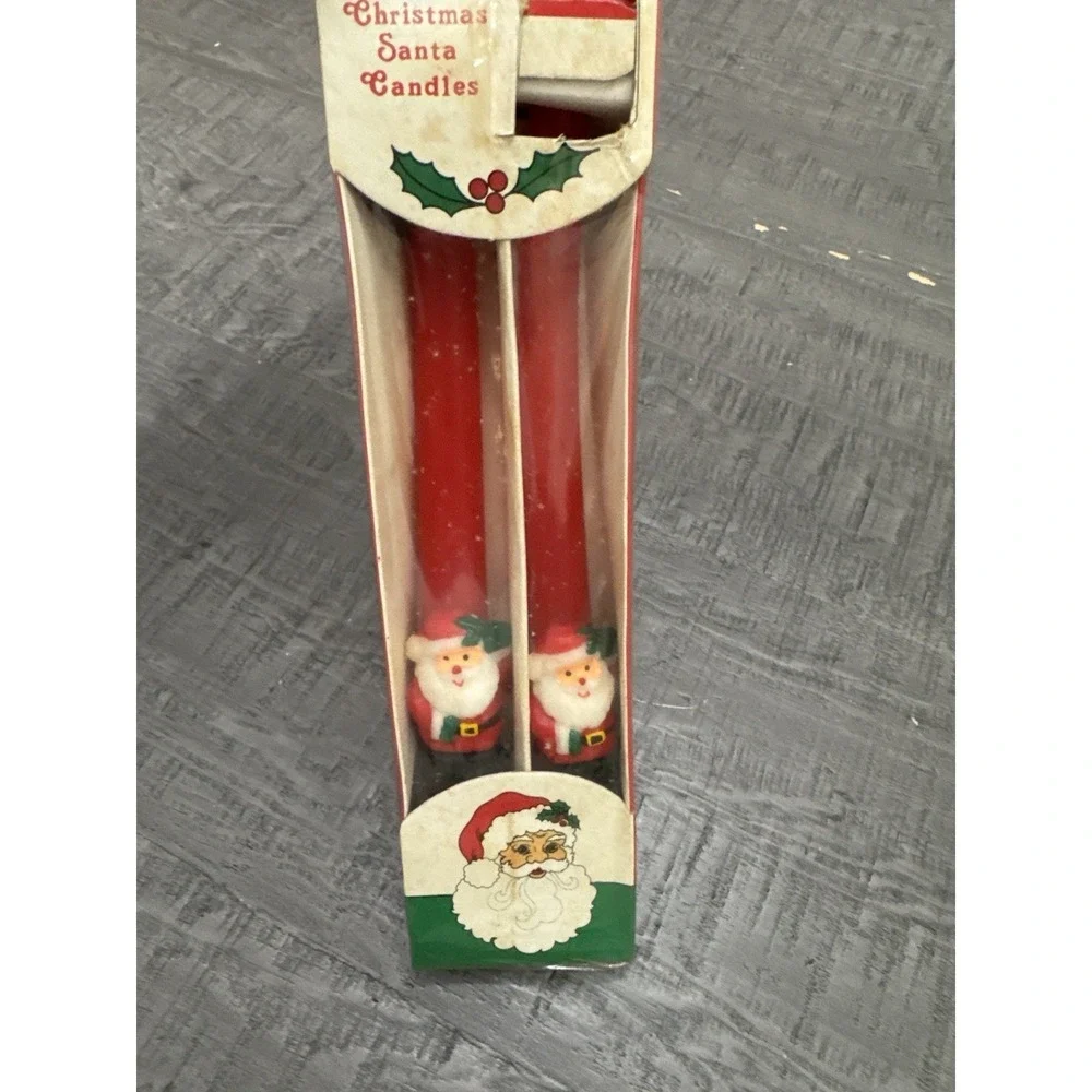 Vintage 1991 Santa Taper Candles 10